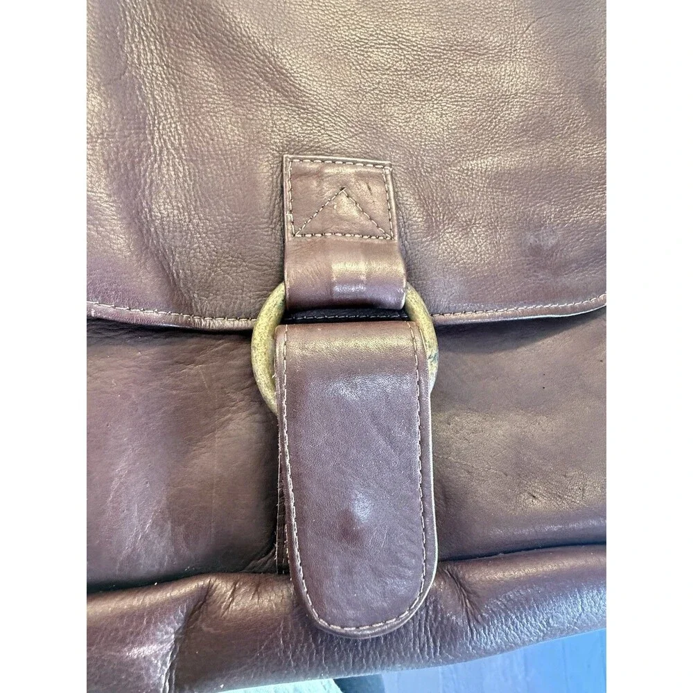 Messenger Bag Brown Large Crossbody Flap Made in Columbia Soft Leather